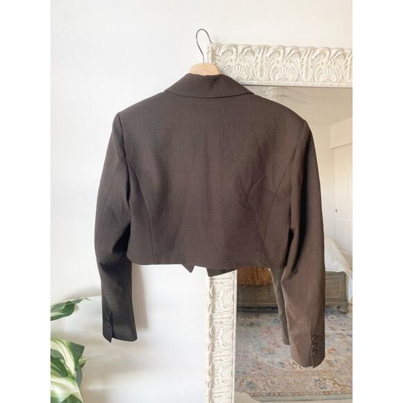 Zara Plaid Cropped Blazer Jacket - Picture 7 of 8